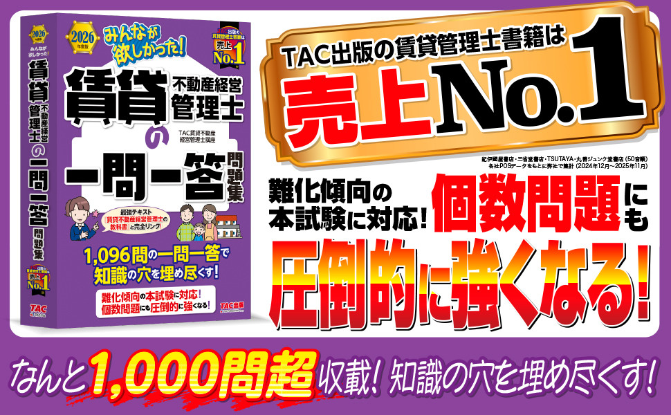 2026年度版 みんなが欲しかった! 賃貸不動産経営管理士の一問一答問題