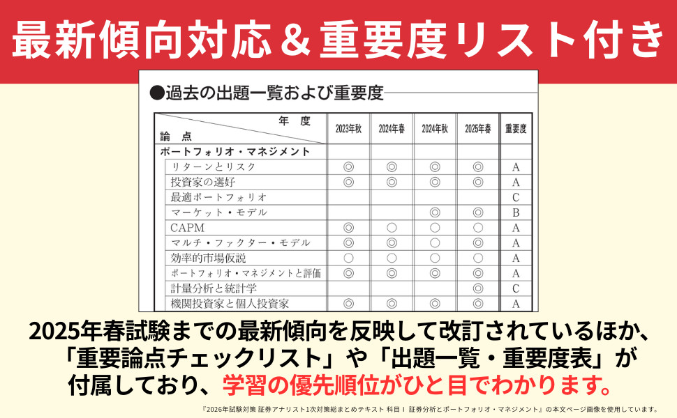 2026年試験対策 証券アナリスト1次対策総まとめテキスト 科目Ⅰ 証券